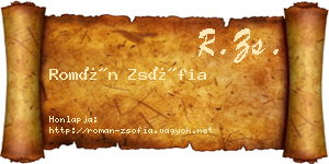 Román Zsófia névjegykártya